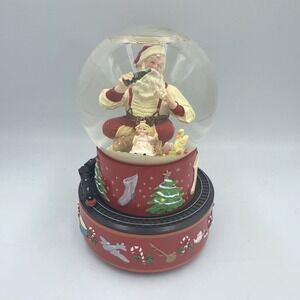 Vintage 1971 Coca-Cola Santa Musical Snow Globe Rotating Train EUC Tested Works